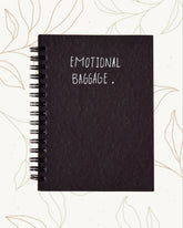 Emotional Baggage - Black Cover With White Lined Pages